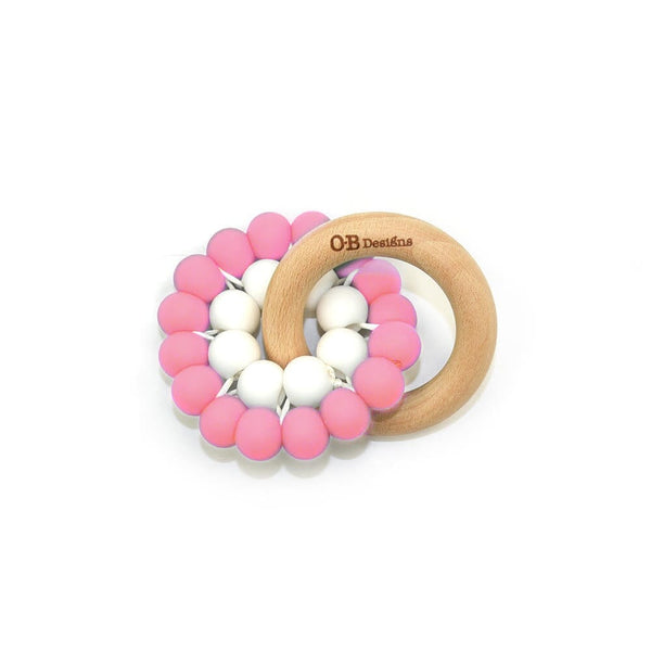 Hot Pink | Wooden Teether Toy Wooden Teether OB "Designs to Delight!" 